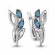 Серебряные серьги AQUAMARINE А4329108А с фианитом и Лондон топазом