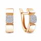 Серьги из золочёного серебра AQUAMARINE А43492-п с ювелирным кристаллом