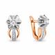 Серьги из золочёного серебра AQUAMARINE А43581А-пк с фианитом и Swarovski