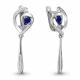 Серебряные серьги AQUAMARINE А43874Б с фианитом и гидротермальным сапфиром