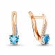 Серьги из золочёного серебра AQUAMARINE А4400805А-п с топазом и фианитом