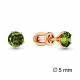 Серьги из золочёного серебра AQUAMARINE А4403707-п с хризолитом