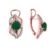 Серьги из золочёного серебра AQUAMARINE А4405209А-п с фианитом и агатом