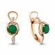 Серьги из золочёного серебра AQUAMARINE А4405309А-п с фианитом и агатом