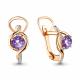 Серьги из золочёного серебра AQUAMARINE с фианитом и алекситом А4405325А-п