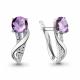 Серебряные серьги AQUAMARINE А4405425А с фианитом и алекситом