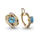 Серьги из золочёного серебра AQUAMARINE А4405705А-п с топазом и фианитом