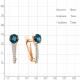 Серьги из золочёного серебра AQUAMARINE А4406208А-п с фианитом и Лондон топазом