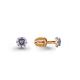 Серьги из золочёного серебра AQUAMARINE А4407504А-п с фианитом и аметистом
