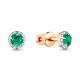 Серьги из золочёного серебра AQUAMARINE А44085Г-п с фианитом и гидротермальным изумрудом