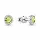 Серебряные серьги AQUAMARINE А4408607А с фианитом и хризолитом