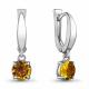 Серебряные серьги AQUAMARINE А4409506 с цитрином