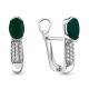 Серебряные серьги AQUAMARINE А4412909А с фианитом и агатом