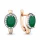 Серьги из золочёного серебра AQUAMARINE А4413709А-п с фианитом и агатом