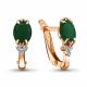 Серьги из золочёного серебра AQUAMARINE А4414009А-п с фианитом и агатом