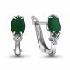 Серебряные серьги AQUAMARINE А4414009А с фианитом и агатом