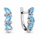 Серебряные серьги AQUAMARINE А4415805 с топазом и фианитом