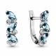 Серебряные серьги AQUAMARINE А4415808 с фианитом и Лондон топазом