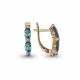 Серьги из золочёного серебра AQUAMARINE А4415905-пк с топазом и фианитом