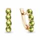 Серьги из золочёного серебра AQUAMARINE А4416007-п с хризолитом
