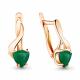 Серьги из золочёного серебра AQUAMARINE А4419409-п с агатом