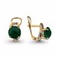 Серьги из золочёного серебра AQUAMARINE А4421409А-п с фианитом и агатом