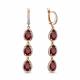 Серьги из золочёного серебра AQUAMARINE А4428903А-п с фианитом и гранатом