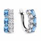 Серебряные серьги AQUAMARINE А4429605А с топазом и фианитом