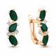 Серьги из золочёного серебра AQUAMARINE А4429909А-п с фианитом и агатом