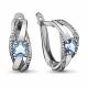 Серебряные серьги AQUAMARINE А4430905 с топазом и фианитом