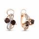 Серьги из золочёного серебра AQUAMARINE А4434701А-п с фианитом и раухтопазом