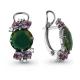 Серебряные серьги AQUAMARINE А4440799 с фианитом, аметистом и турмалином