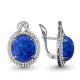 Серебряные серьги AQUAMARINE А4443495А с фианитом и опалом