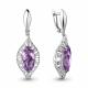 Серебряные серьги AQUAMARINE А4443704А с фианитом и аметистом