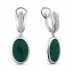 Серебряные серьги AQUAMARINE А4446809А с фианитом и агатом