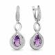 Серебряные серьги AQUAMARINE А4449704А с фианитом и аметистом