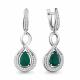 Серебряные серьги AQUAMARINE А4449709А с фианитом и агатом