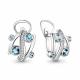 Серебряные серьги AQUAMARINE А4450508А с топазом, фианитом и Лондон топазом