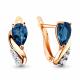 Серьги из золочёного серебра AQUAMARINE А4453908А-п с фианитом и Лондон топазом