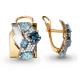 Серьги из золочёного серебра AQUAMARINE А4455008А-пк с топазом, фианитом и Лондон топазом