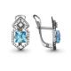 Серебряные серьги AQUAMARINE А4456205А с топазом и фианитом