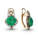 Серьги из золочёного серебра AQUAMARINE А4457009А-пк с фианитом и агатом