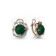 Серьги из золочёного серебра AQUAMARINE А4459709А-п с фианитом и агатом