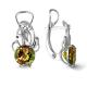 Серебряные серьги AQUAMARINE А4460119А с фианитом и султанитом