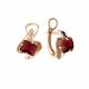 Серьги из золочёного серебра AQUAMARINE А4462385-пк с гранатом