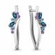 Серебряные серьги AQUAMARINE А4466742 с топазом, аметистом, миксом камней и Лондон топазом