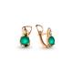 Серьги из золочёного серебра AQUAMARINE А4469209-п с фианитом и агатом
