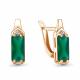 Серьги из золочёного серебра AQUAMARINE А4469609А-п с фианитом и агатом