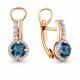 Серьги из золочёного серебра AQUAMARINE А4469708А-п с фианитом и Лондон топазом