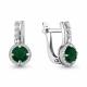 Серебряные серьги AQUAMARINE А4469709А с фианитом и агатом
